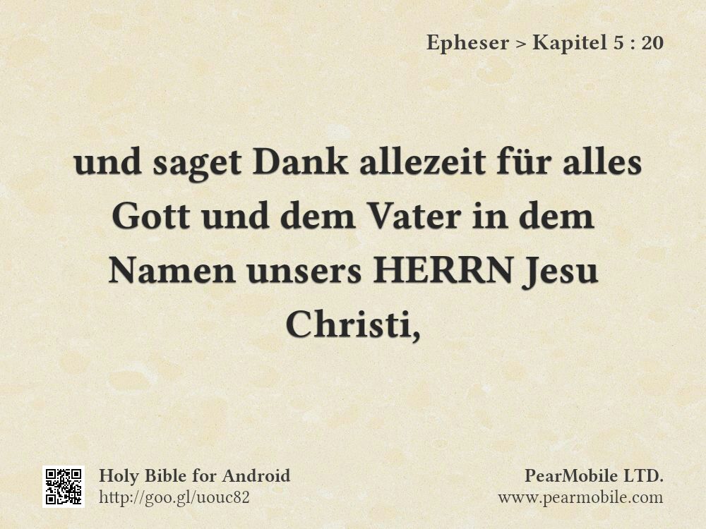 Epheser, Kapitel 5:20